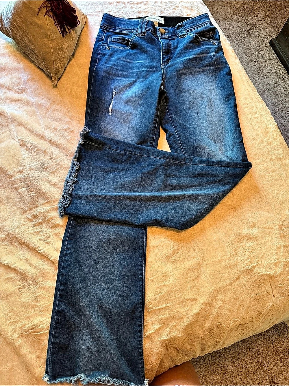 Democracy Ab-solution Kick Flare Jeans Boot Cut Distressed Jeans in Blue Size 6
